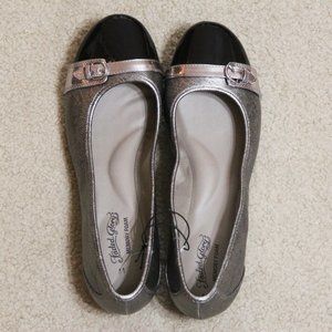 Faded Glory Silver & Black Flats Shoes- Size 11